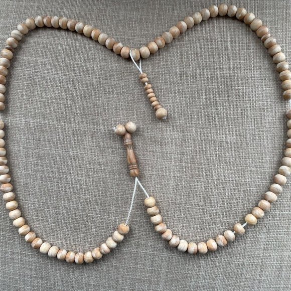 Handmade Tasbeeh Real Wood Beads Religious Beads Islamic Prayer Beads Tan - Picture 8 of 9